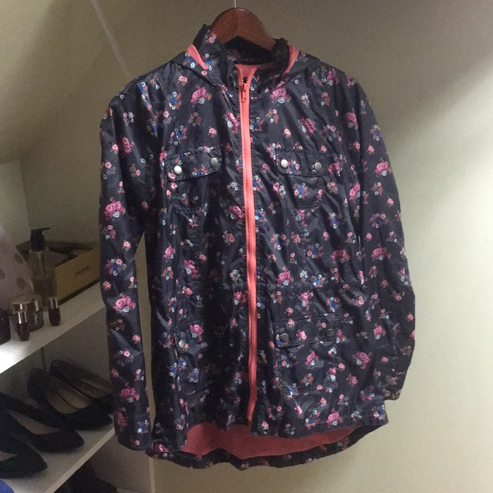 Floral light rain jacket